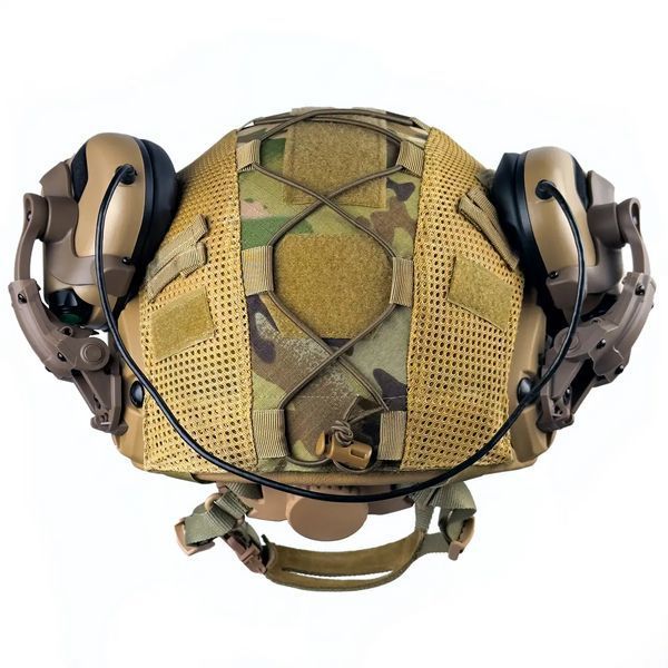 Комплект шлем кевларовый Fast Helmet NIJ IIIA + наушники Earmor M32 Mod3 с чебурашкой + кавер (размер L) L9006621 фото