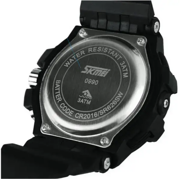 Чоловічий спортивний годинник Skmei 0990 Resist Чорний із зеленим L0990051 фото