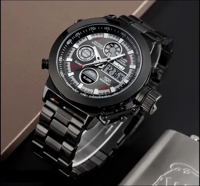 Мужские спортивные наручные часы Skmei 1515 Черные L900319 фото
