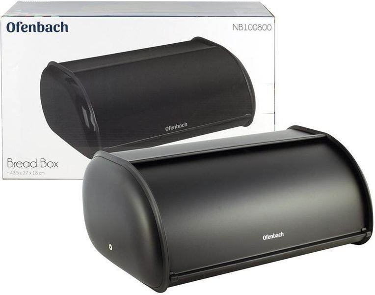 Хлебница Ofenbach Breadbox 43.5х27х18см, нержавеющая сталь, черный матовый NB-100800 фото