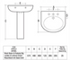 Комплект раковина + ніжка RAK Ceramics Cynthia Wash Basin (57 см) Бордовий L2157014 фото 3