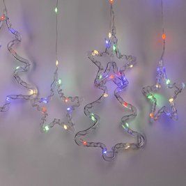 Гирлянда на штору 3х0,9 м с 10 фигурами звезда и елка 120 LED Цветная 1733069ML фото