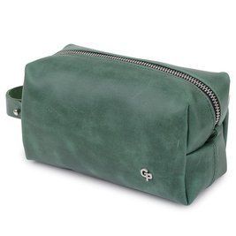 Косметичка унисекс из натуральной кожи Grande Pelle 11572 с ручкой 18х10х7 см зеленая b11572 фото