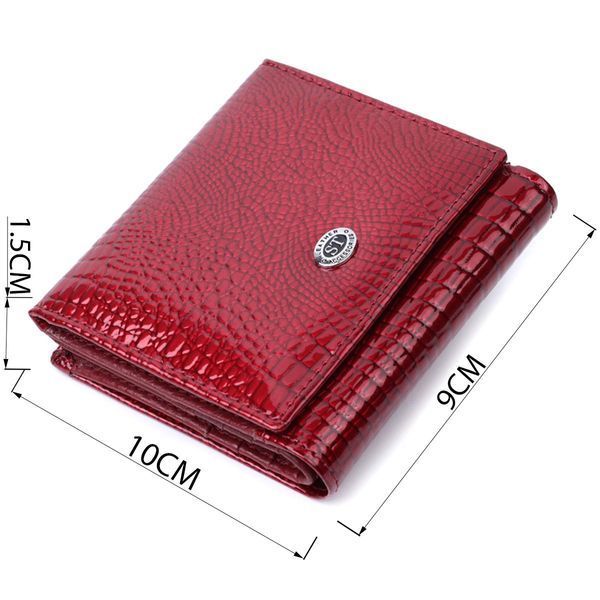Компактний гаманець для жінок з натуральної лакованої шкіри ST Leather 22687 Червоний b22687 фото