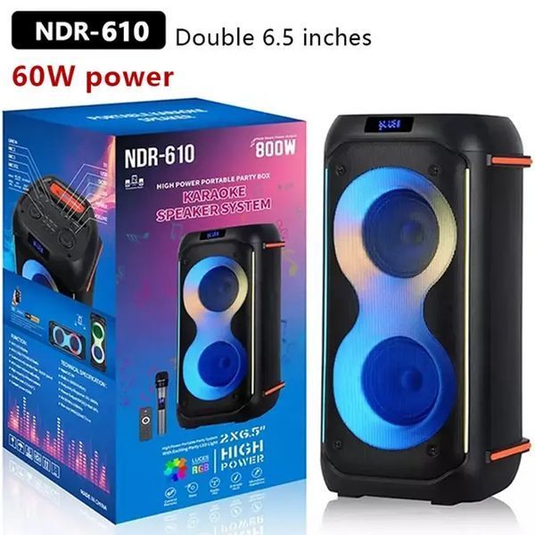 Бездротова колонка Bluetooth NDR-610 800 Вт 4500 мАг з мікрофоном L712047 фото