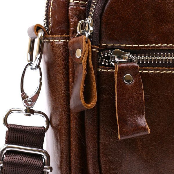 Небольшая мужская сумка из натуральной кожи Vintage 20478 Коричневый b20478 фото