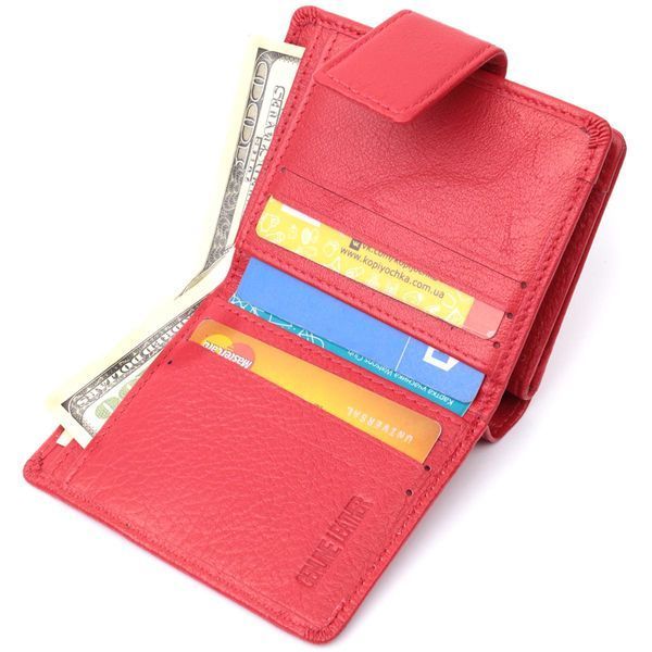 Женский кошелек с монетницей и блоком для пропусков из натуральной кожи ST Leather 22714 Красный b22714 фото