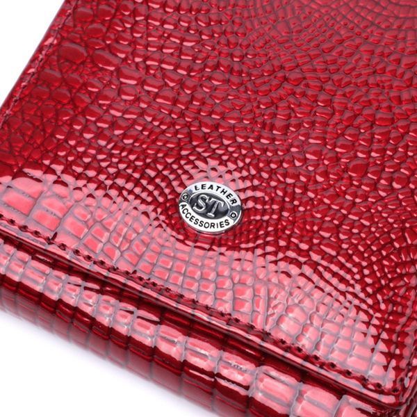 Компактний гаманець для жінок з натуральної лакованої шкіри ST Leather 22687 Червоний b22687 фото