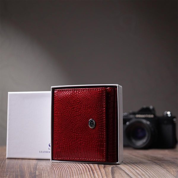 Компактний гаманець для жінок з натуральної лакованої шкіри ST Leather 22687 Червоний b22687 фото
