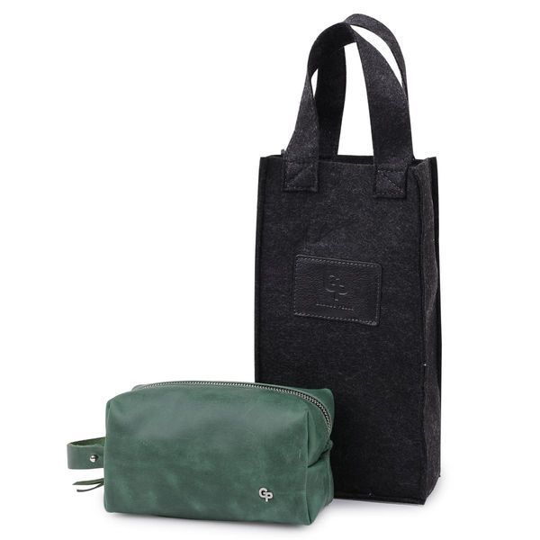 Косметичка унисекс из натуральной кожи Grande Pelle 11572 с ручкой 18х10х7 см зеленая b11572 фото