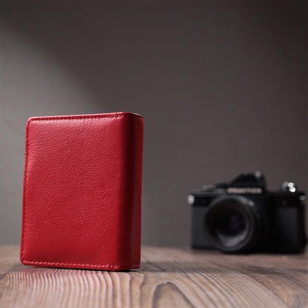 Женский кошелек с монетницей и блоком для пропусков из натуральной кожи ST Leather 22714 Красный b22714 фото