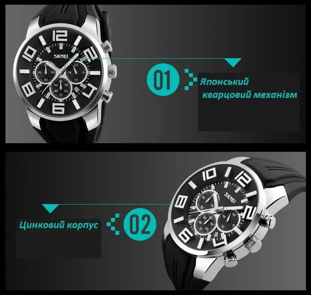 Мужские классические наручные часы Skmei 9128 (Черные с черным циферблатом ) L707883 фото