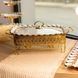 Мармитница фарфоровая Tiffany 1.5 л квадратная на золотистой подставке с подогревом 34х26х7 см LU-SX42-2 фото 1