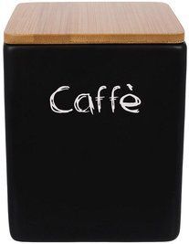 Банка керамічна "Caffe" 440 мл з бамбуковою кришкою, чорна BD-304-059 фото