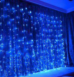 Гірлянда штора Водоспад 240-B велика лампа 3D led blue 3х2м (силіконовий провід з подовженням) L200628 фото