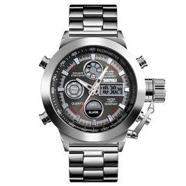 Мужские спортивные наручные часы Skmei 1515 Серебристые L9003190 фото