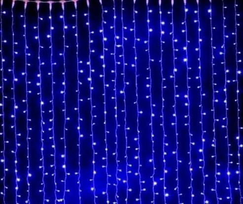 Гирлянда штора Водопад 240-B большая лампа 3D led blue 3х2м (силиконовый провод с удлинением) L200628 фото