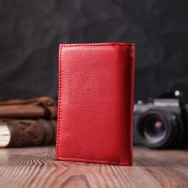 Шкіряний зручний жіночий гаманець у три додавання ST Leather 22490 Червоний b22490 фото