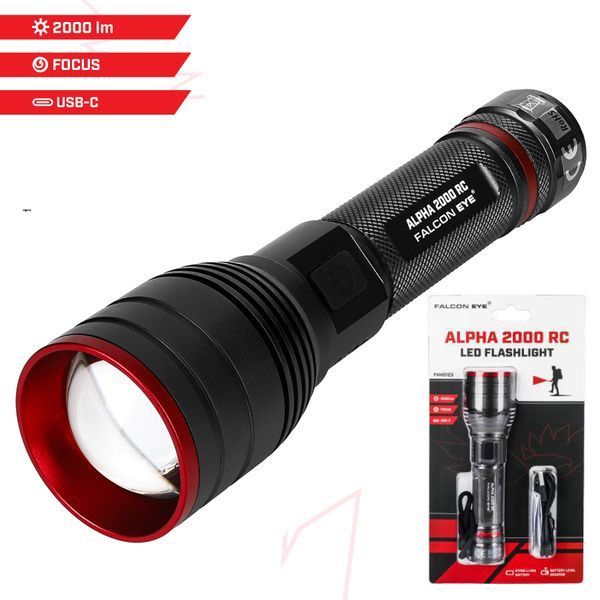 Фонарь тактический ручной Falcon Eye Alpha 2000 RC (2000 Lm) Focus Rechargeable Type-C (FHH0123) DDAS303958 фото