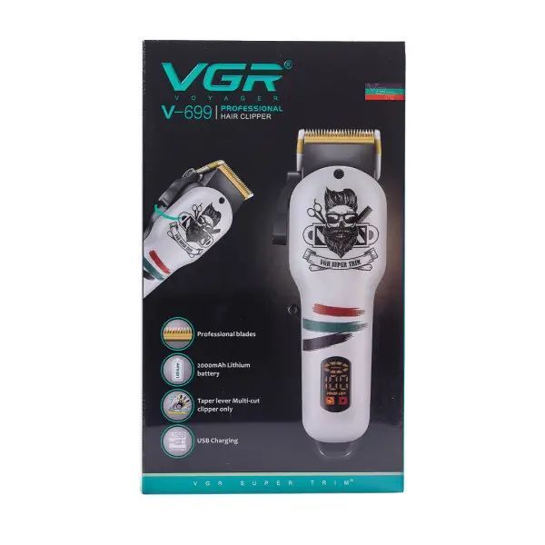 Машинка для стрижки акумуляторна VGR V-699W професійна з LED-дисплеєм LU-HP-V-699W фото