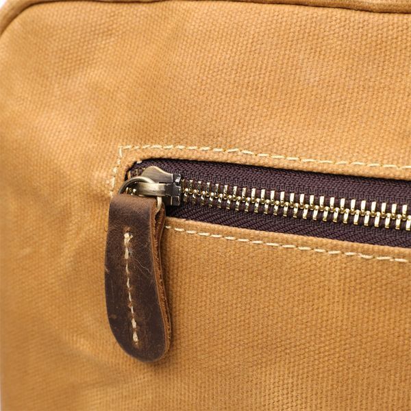 Стильный портфель из текстиля из кожаными вставками Vintage 20874_1 Светло-коричневый b20874_1 фото
