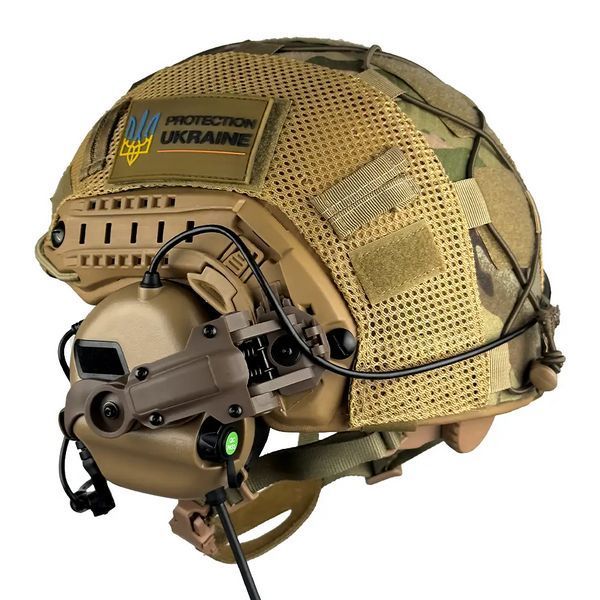 Комплект шолом кевларовий Fast Helmet NIJ IIIA + навушники Earmor M32 Mod3 з чебурашкою + кавер (розмір XL) L9006622 фото
