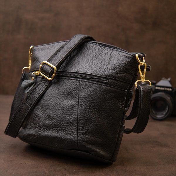Жіноча компактна сумка зі шкіри 20415 Vintage Чорна b20415 фото