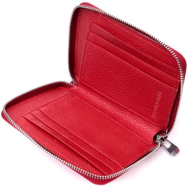 Кожаный кошелек для женщин на молнии с тисненым логотипом ST Leather 19490 Красный b19490 фото