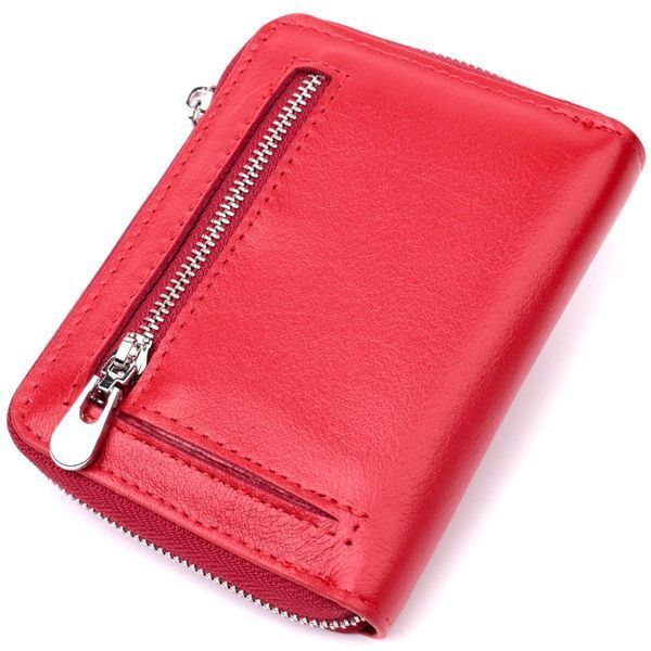 Кожаный кошелек для женщин на молнии с тисненым логотипом ST Leather 19490 Красный b19490 фото
