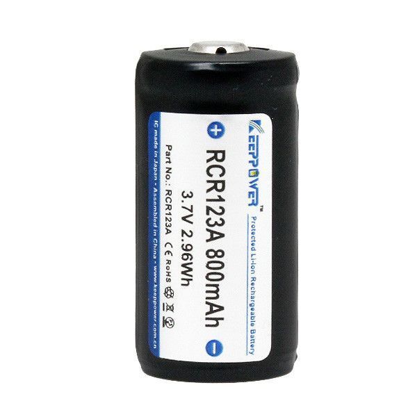 Акумулятор Keeppower 123 (RCR123A) 800 mAh 3.7V (з захистом) L09020 фото