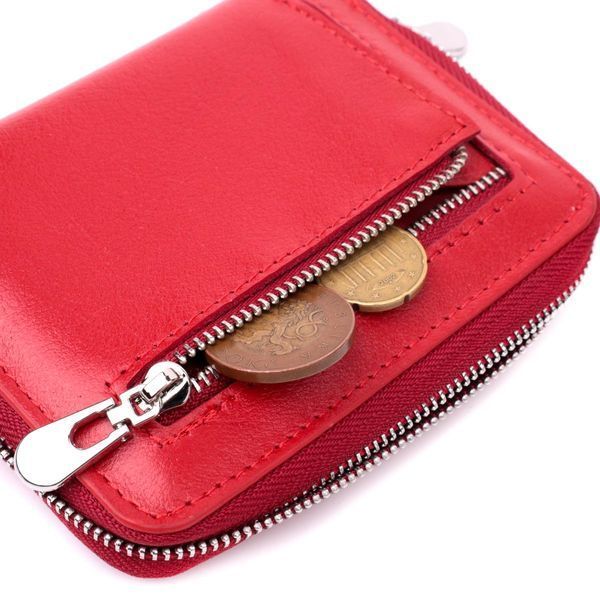 Кожаный кошелек для женщин на молнии с тисненым логотипом ST Leather 19490 Красный b19490 фото