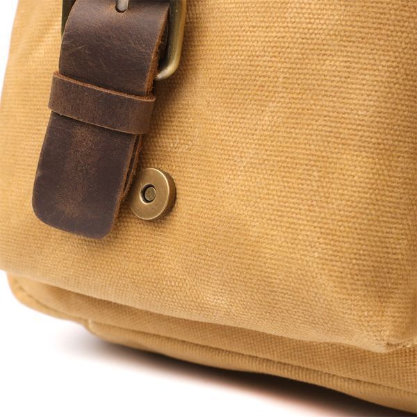 Стильный портфель из текстиля из кожаными вставками Vintage 20874_1 Светло-коричневый b20874_1 фото