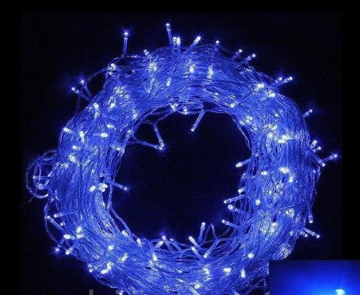Гирлянда штора Водопад 240-B большая лампа 3D led blue 3х2м (силиконовый провод с удлинением) L200628 фото