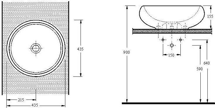 Накладна раковина EGE Vitrifiye Lagina 435x155x435мм (35431) Біла L707983 фото