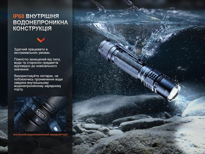 Ручной тактический фонарик Fenix PD36R Pro 2800лм type-C (Черный) L703363 фото
