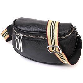 Напівкругла сумка через плече з натуральної шкіри Vintage 22079 Чорна b22079 фото
