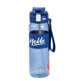 Бутылка для воды Hello 860 мл спортивная с ремешком и ручкой Синяя HP17303BL фото