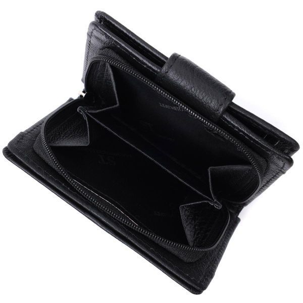 Женский кошелек с монетницей и блоком для пропусков из натуральной кожи ST Leather 22713 Черный b22713 фото