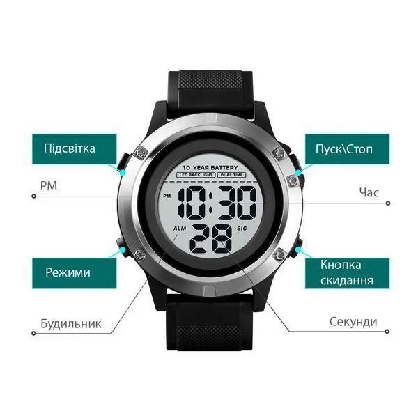 Спортивные наручные часы Skmei 1518 Черные L900755 фото