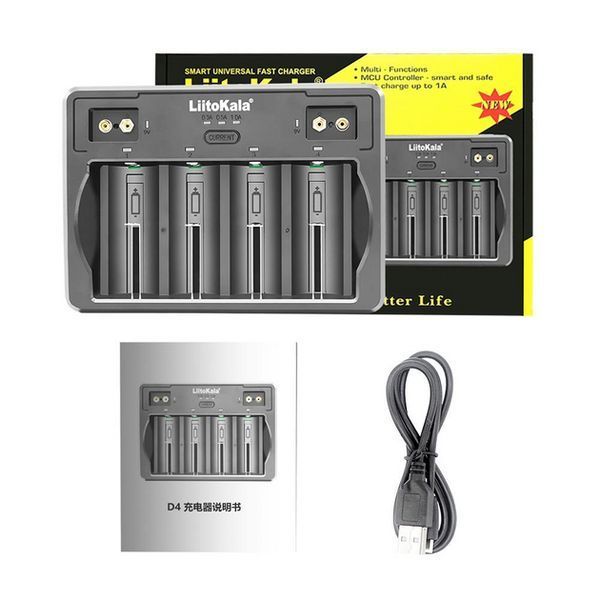 Универсальное зарядное устройство Liitokala Lii-D4 на 4 канала ​​​​​​​(Li-ion, NiMH+NiCD + крона) Type-C L703433 фото