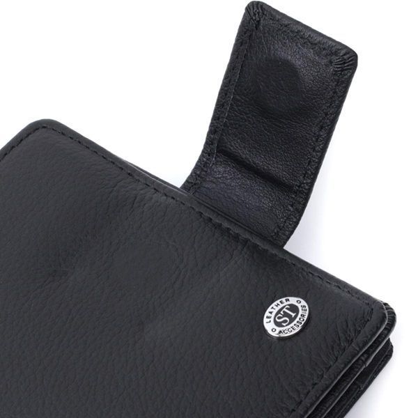 Женский кошелек с монетницей и блоком для пропусков из натуральной кожи ST Leather 22713 Черный b22713 фото