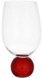 Набор 6 стеклянных стаканов "Bauble Glass" 450мл на красной ножке BD-992-100 фото