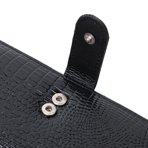 Лакированный кожаный кошелек с блоком для кредитных карт ST Leather 22683 Черный b22683 фото