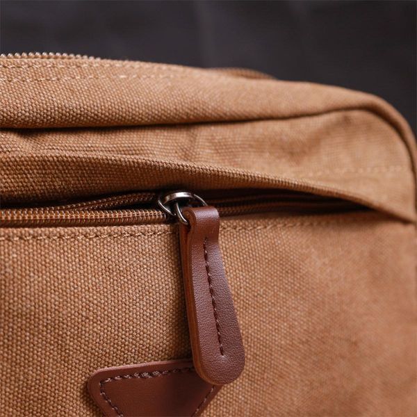 Удобная мужская барсетка на два отделения из текстиля Vintage 22235 Коричневый b22235 фото