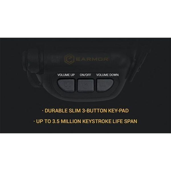 Тактические активные наушники Earmor М32 FG Черный L32007 фото