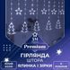 Гірлянда на штору 3х0,9 м з 10 фігурами зірка та ялинка 120 LED Біла 1733071W фото 3