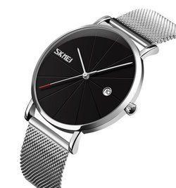 Кварцовий чоловічий годинник Skmei 9183 Tiger Silver black L918300 фото