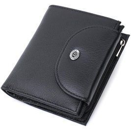 Удобный женский кошелек с монетницей из натуральной кожи ST Leather 22711 Черный b22711 фото