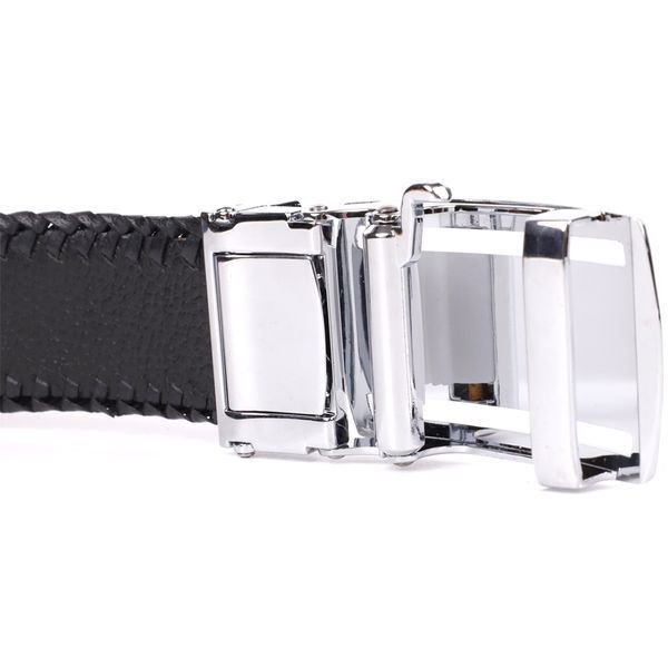 Ремінь-автомат CROCODILE LEATHER 18010 з натуральної шкіри крокодила Чорний b18010 фото