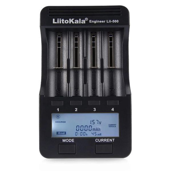 Заряднoe устройство Liitokala Lii-500 на 4 канала (для Ni-MH, Ni-CD, Li-Ion) с блоком питания + автоадаптер L500241 фото